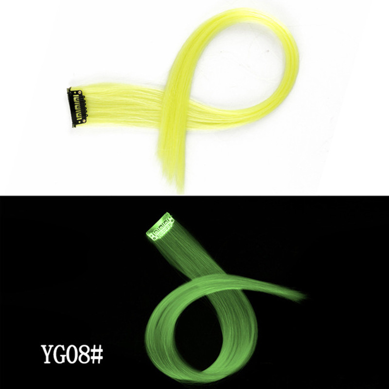 Luminous DIY Clip - In Hair Luminous Hairpiece Hair Traceless 50 CM Rainbow Colour - الصورة 5